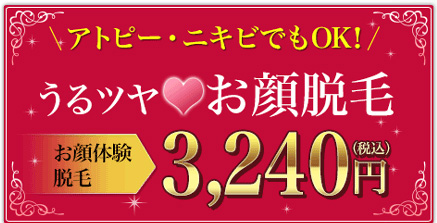 体験顔脱毛価格